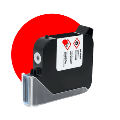 25 mm Red Premium Solvent Ink Cartridge